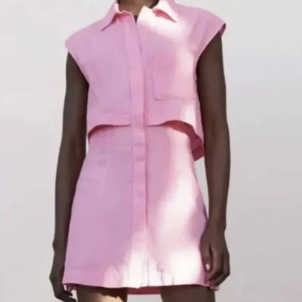 Zara cut out linen dress